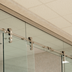Close-up of Heavy Glass Door System