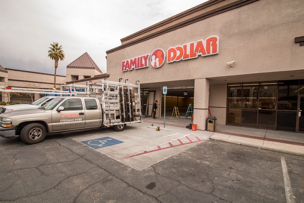 Family Dollar Commercial Glass Storefront Project - Las Vegas, Nevada