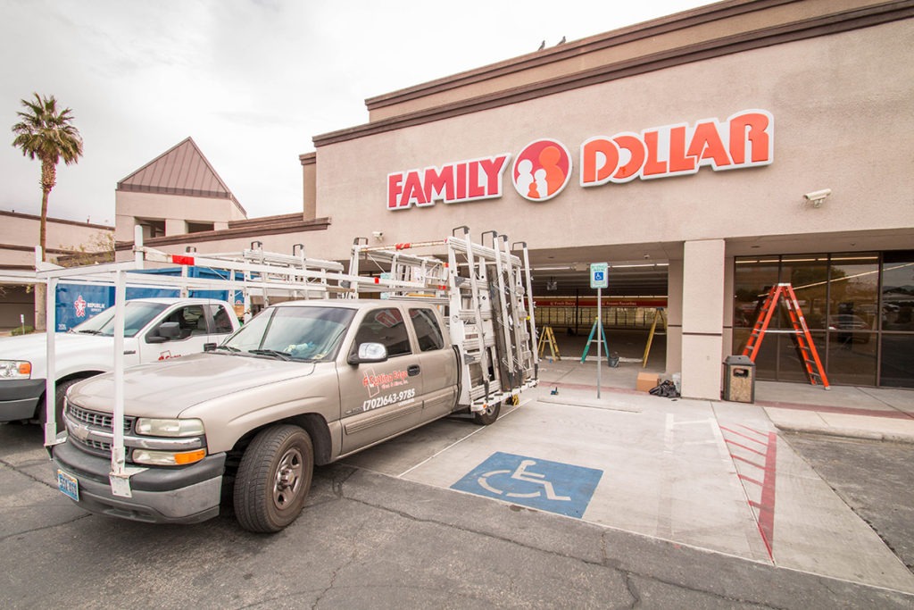 Commercial Storefront Glass Project - Family Dollar Off Of Rainbow & Charleston