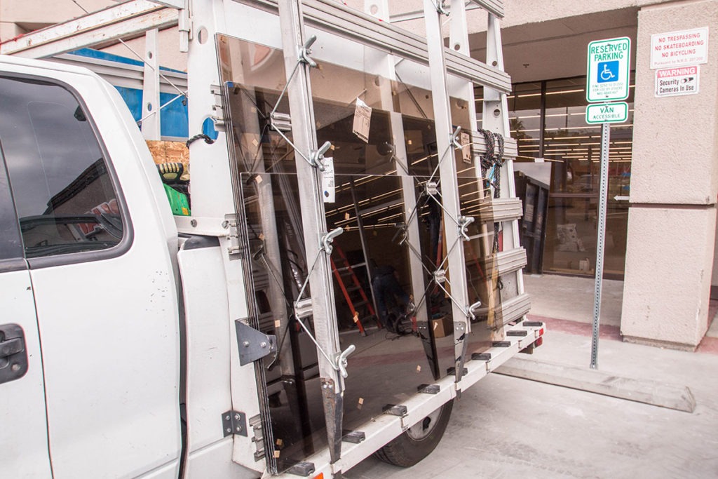 Storefront Commercial Glass on Truck - A Cutting Edge Glass and Mirror of Las Vegas, Nevada