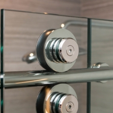 Close-up of Skyline Shower Door Roller System