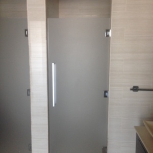 Satin Etched Glass Shower Door Enclosure System