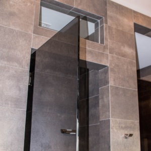 Worm's Eye View of Custom Shower Door Enclosure