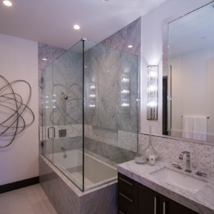 Frameless Shower Door Enclosure System by A Cutting Edge Glass and Mirror of Las Vegas, Nevada