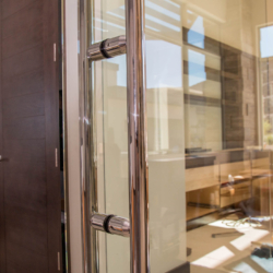 Close-up of Heavy Glass Door System