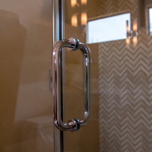 Shower Door Handle Close-up - Custom Glass by A Cutting Edge Glass and Mirror