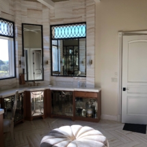 Beveled Billows Mirrors, Custom Cabinetry and Window Overlays