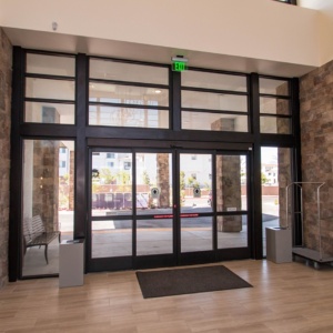 Storefront Window System by A Cutting Edge Glass and Mirror. Revel Nevada Senior Community