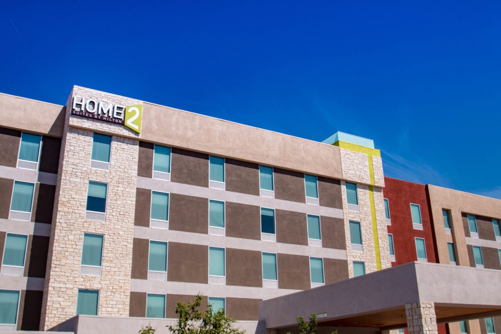 Home to Suites Exterior - Glass Beacon by A Cutting Edge Glass and Mirror