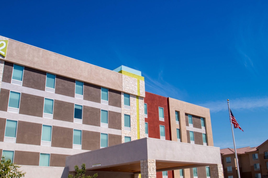 Home to Suites Exterior - Glass Beacon by A Cutting Edge Glass and Mirror