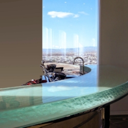 Nathan Allan Glass Table Bar Top