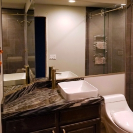 Bathroom Sink With Wall Mirror Angled Cut