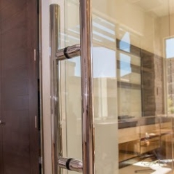 Close-up of Heavy Glass Door System
