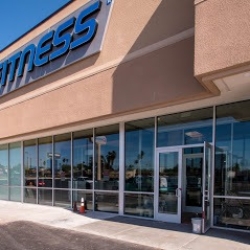 Close-up of Exterior and Interior 24 Hour Fitness Storefront