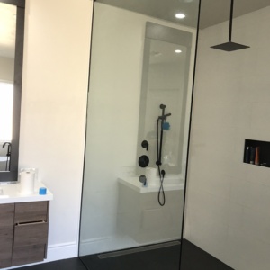 Glass panel with matte black Hardware