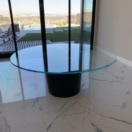 Table top with polished edge