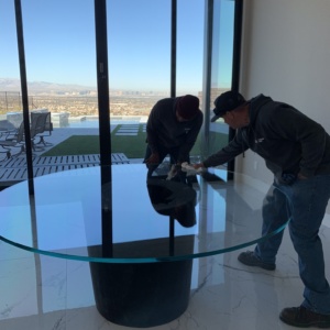 Table top with polished edge