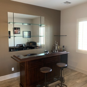 custom mirror shelf system