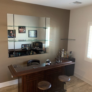 custom mirror shelf system
