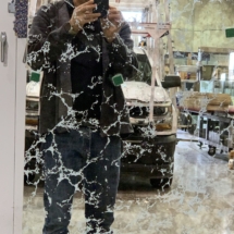 Antique silver vein mirror