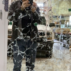 Antique silver vein mirror
