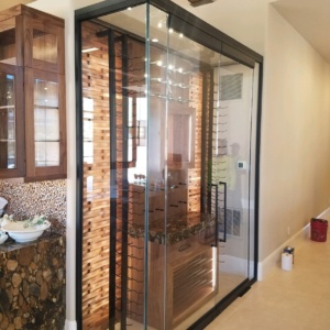 Dark bronze hardware Wine Cellar Las Vegas