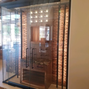 Dark bronze hardware Wine Cellar Las Vegas