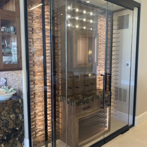 Dark bronze hardware Wine Cellar Las Vegas