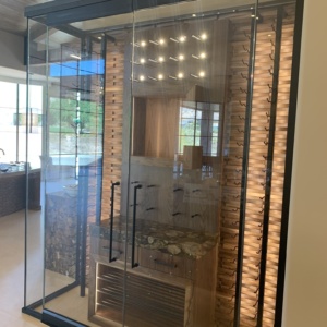 Dark bronze hardware Wine Cellar Las Vegas
