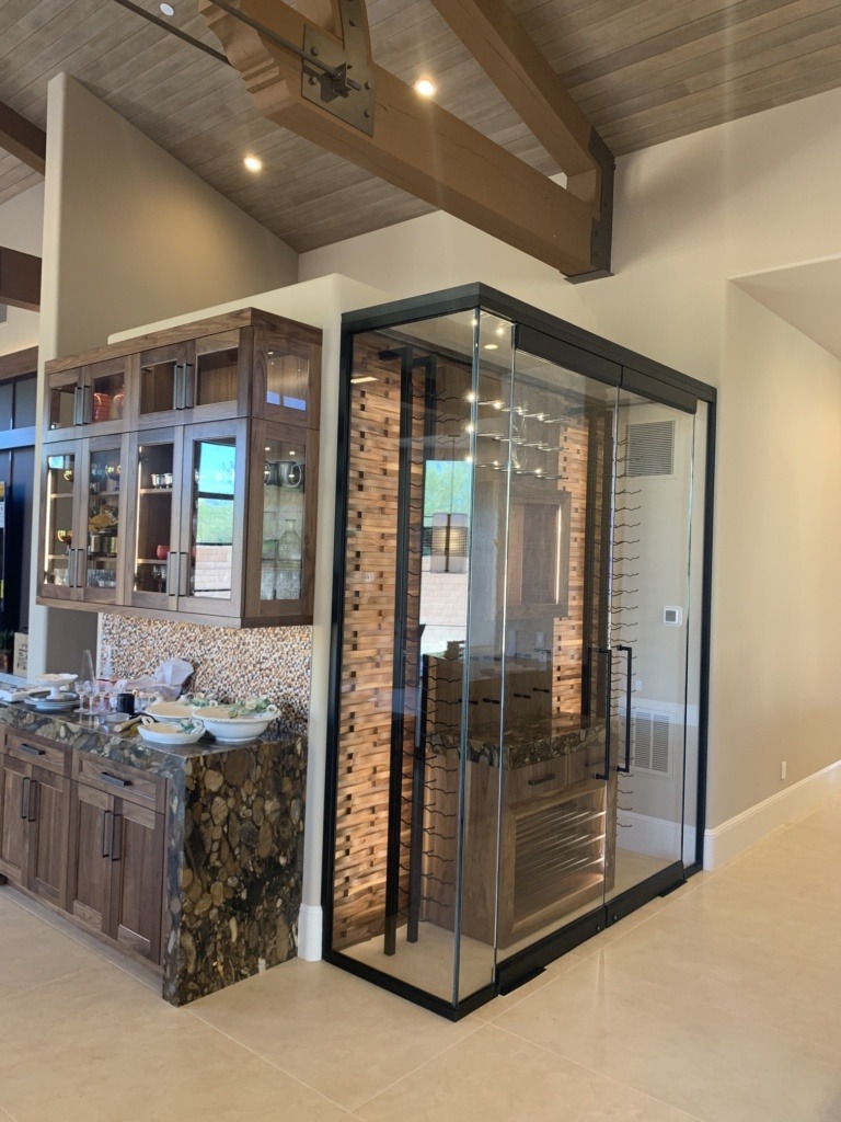 Dark bronze hardware Wine Cellar Las Vegas