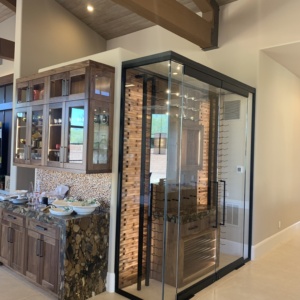 Dark bronze hardware Wine Cellar Las Vegas