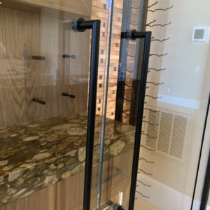 Dark bronze hardware Wine Cellar Las Vegas