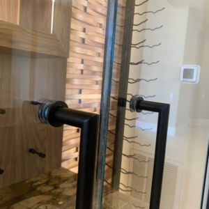 Dark bronze hardware Wine Cellar Las Vegas