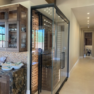 Dark bronze hardware Wine Cellar Las Vegas