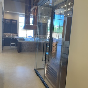Dark bronze hardware Wine Cellar Las Vegas