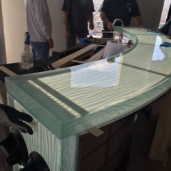 Glass Bar Top Project Installation