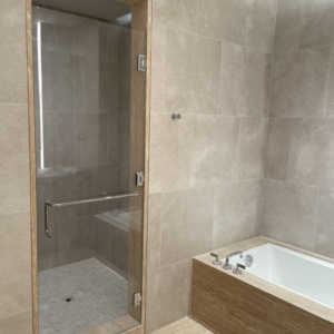 12”Starphire glass shower door with chrome hardware