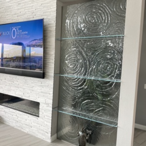 Custom Glass Shelves Installation