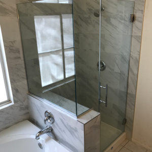 38 CLEAR TEMPERED GLASS CHROME HARDWARE