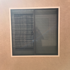 Security screens, white frames