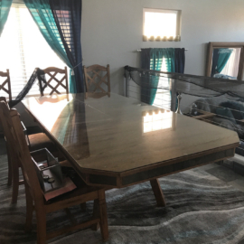 clear glass table top cover