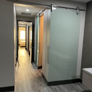 clear tempered glass slider