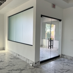 Heavy glass doors