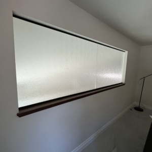 38” rain tempered glass office window